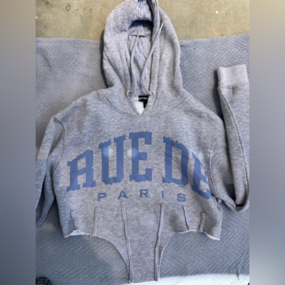 Cut out grey hoodie